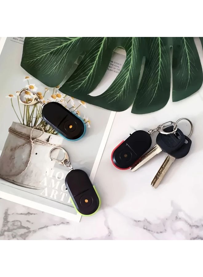 Red LED Key Finder With Whistle Sensing Voice Activated Anti Loss Keychain Flashing Light And Sound - Image 4